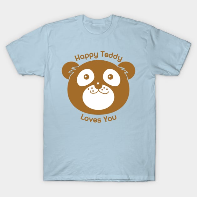 Happy Teddy Loves You T-Shirt by kimmieshops